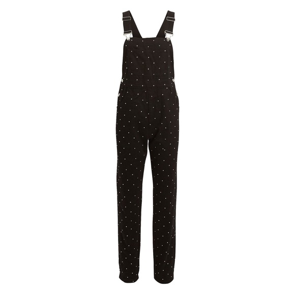 WEWOREWHAT crystal embellished black overalls L NWT - Picture 3 of 13